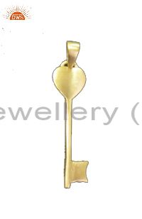 18k yellow gold plated solid sterling silver heart lock pendant jewelry