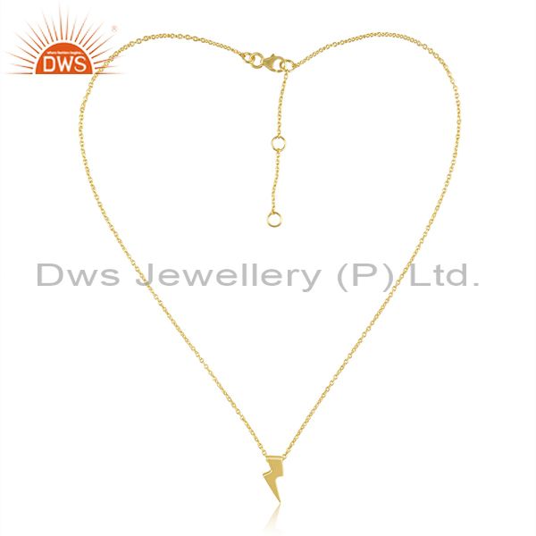 22k yellow gold plated sterling silver pendant with chain necklace