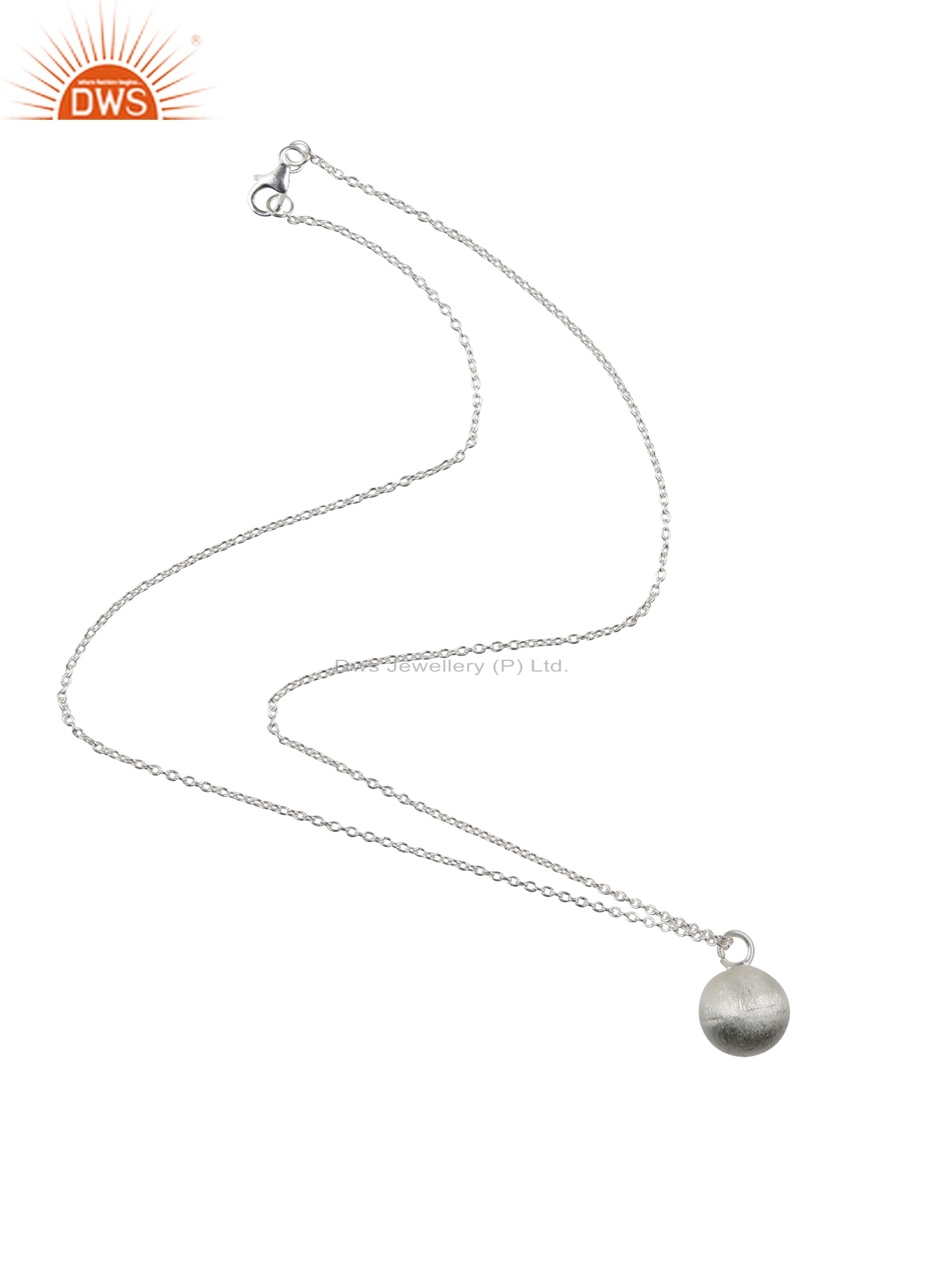 Handmade 925 sterling silver spheres pendant with 20" in chain necklace