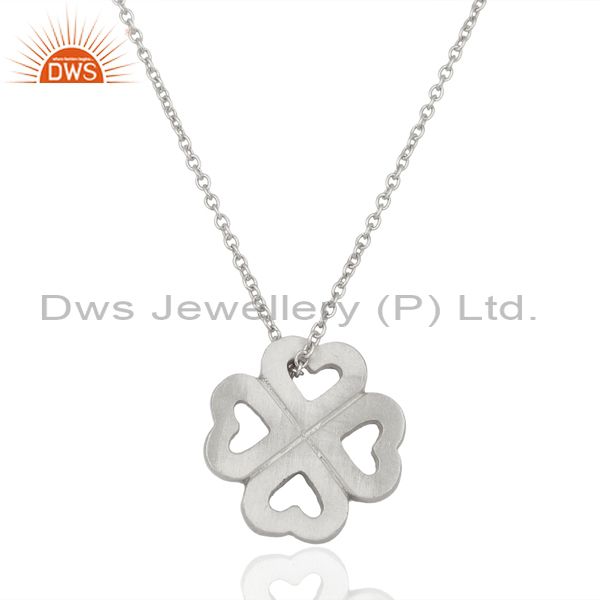 Handmade 925 sterling silver heart design pendant with chain necklace