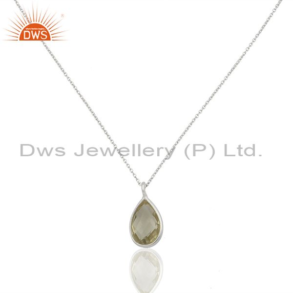 Lemon topaz gemstone 925 silver chain pendant jewelry manufacturers