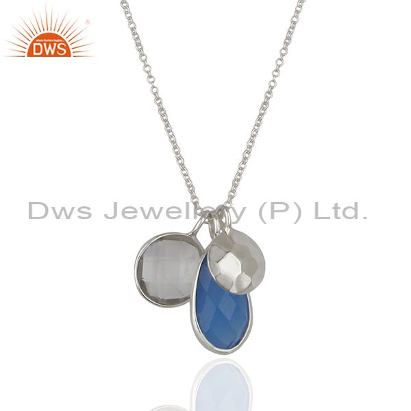 Multi gemstone 925 sterling silver chain pendant manufacturers