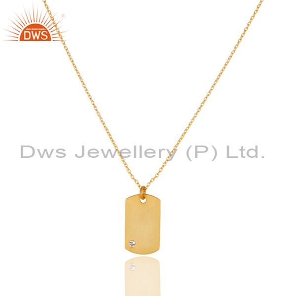 14k gold plated zircon white brass fashion chain pendant manufacturers