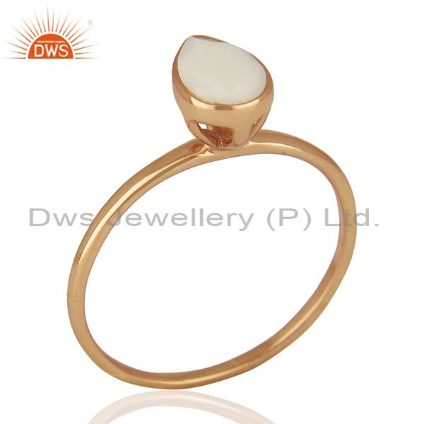 Rose Gold Plated Silver Agate Gemstone Girls Ring Manufacturer