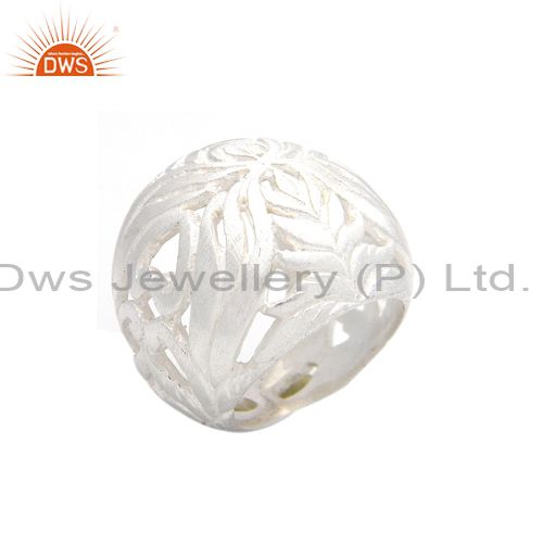 Handmade Sterling Silver Filigree Floral Designer Dome Ring