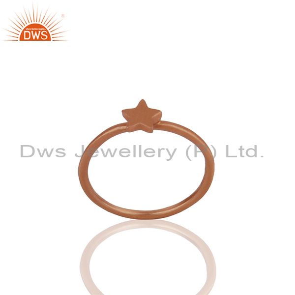 Rose Gold Plated 925 Silver Star Charm Stackable Rings Manufacturers