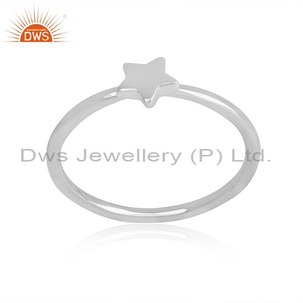 Star Shape Simple And Sleek 92.5 Sterling Silver Wholesale Ring