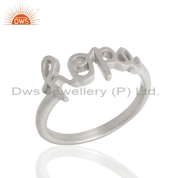 925 Sterling Silver Cursive Style Font Hope Word Ring
