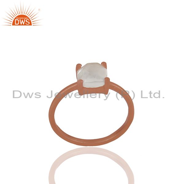 Handmade Rose Gold Plated Sterling Silver Crystal Rings Wholesale