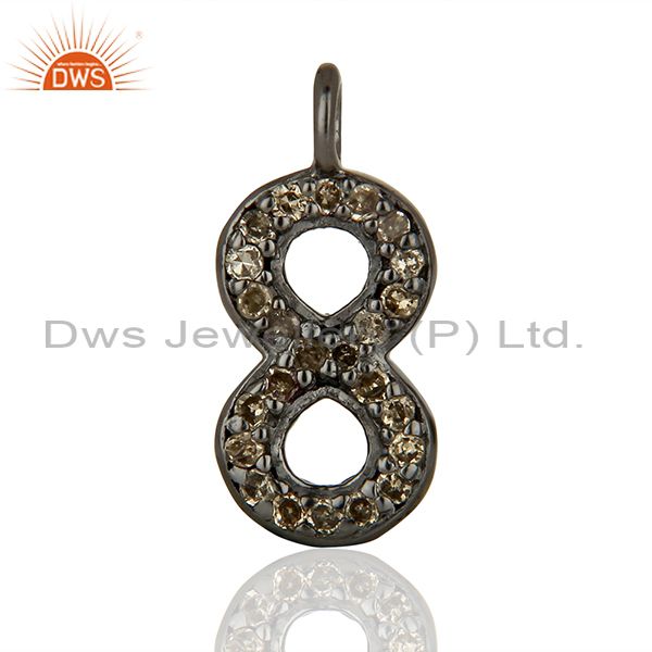 Supplier pave set diamond 925 sterling silver pendant jewelry findings