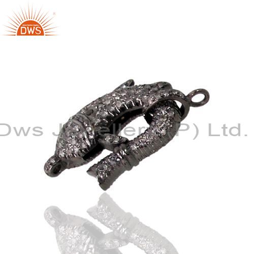 925 sterling silver dolphin lobster clasp lock pendant pave diamond jewelry