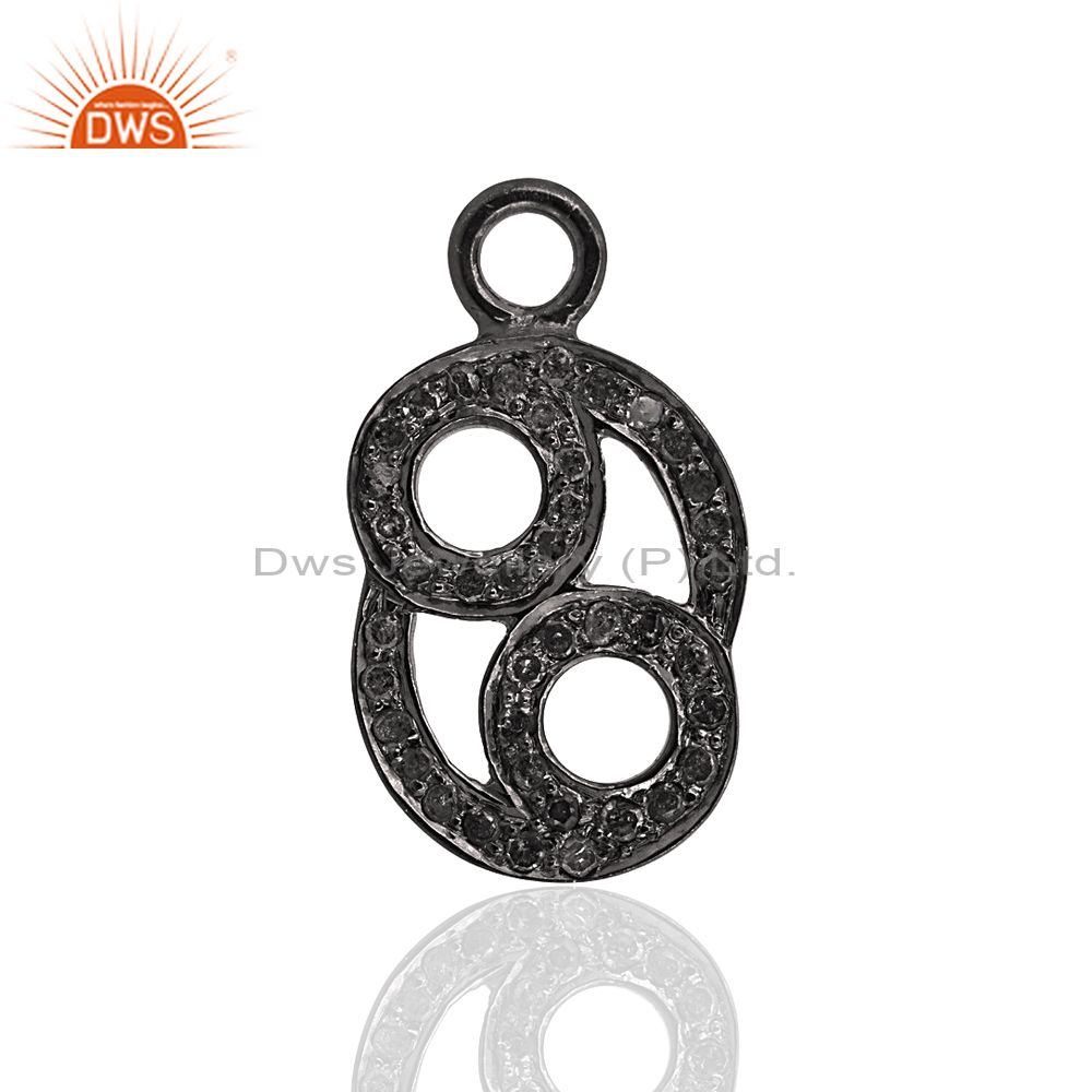 Pave diamond charms pendant 925 sterling silver jewelry
