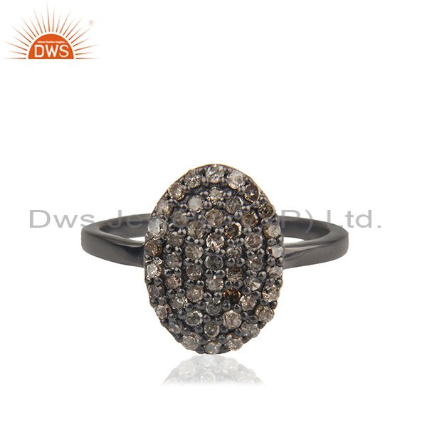 Pave diamond genuine 925 silver wedding rings jewelry wholesale