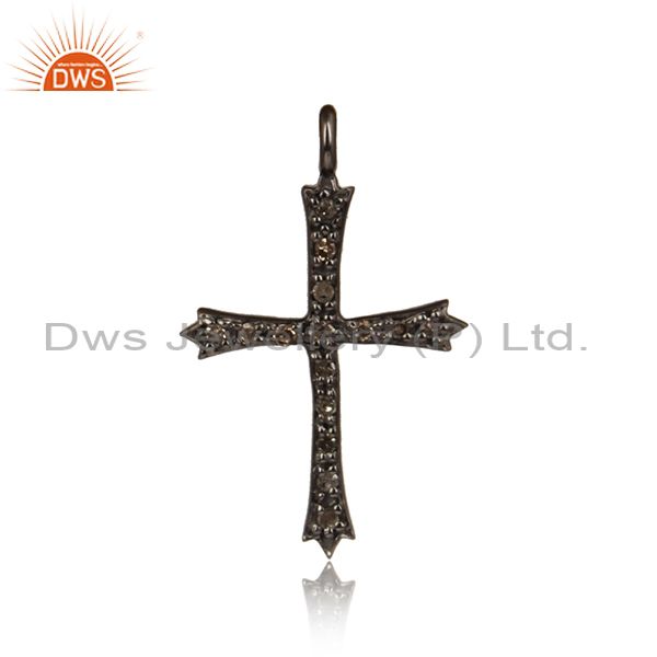 925 sterling silver cross pendant charm amazing diamond pave religious jewelry