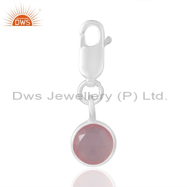 Lock And Circular Drop Finding Women Rose Chalcedony Round