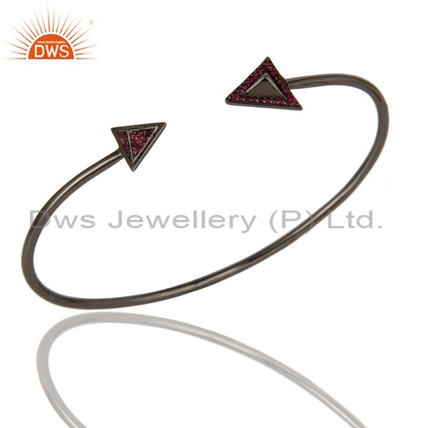 925 sterling silver natural ruby gemstone bangle bracelet jewelry