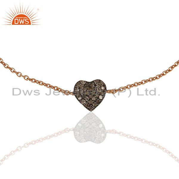 Pave set diamond gold plated 925 silver bracelet jewelry wholesale