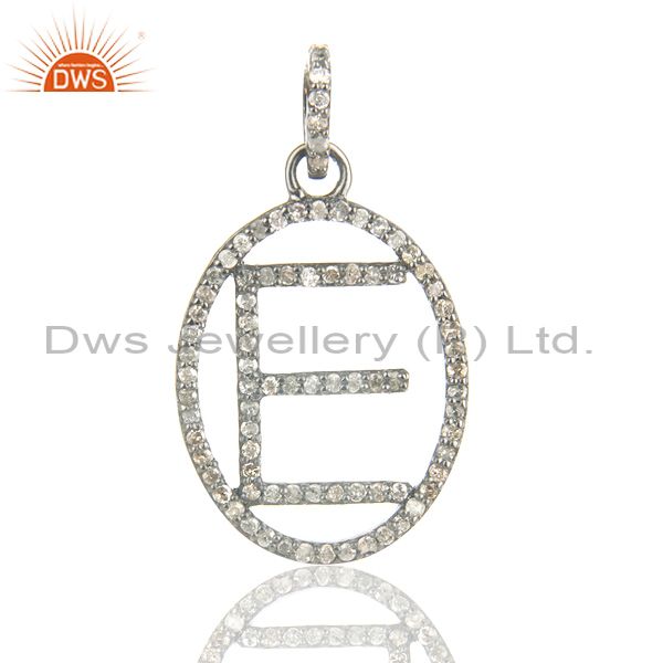 E initial customized pave diamond pendant jewelry manufacturer