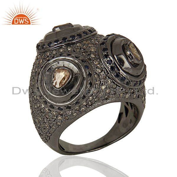 925 Silver Pave Diamond Engagement Rings Jewelry Manufacturer