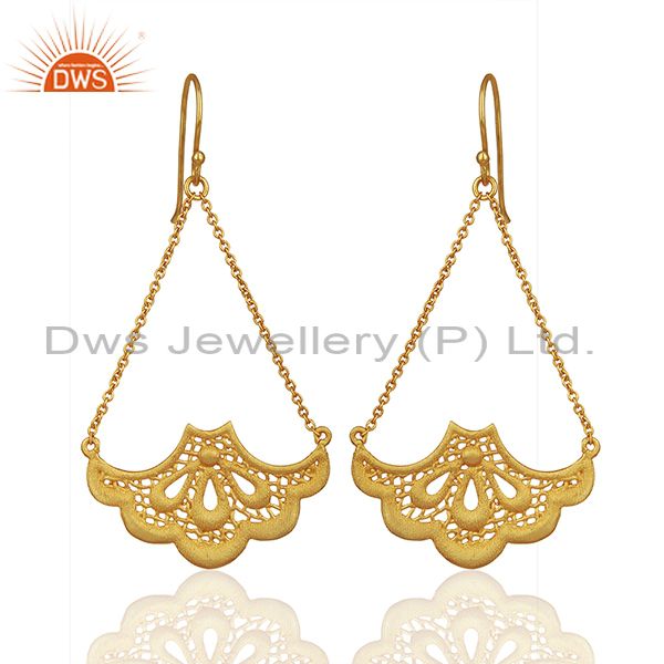 Fashion Handbag Design Traditional Brass Earrings with 18k Gold Plated