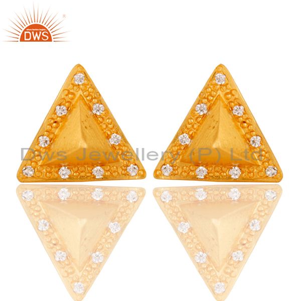 Triangle Post Fashion Geometry Czz Studded Gift Wholesale Earring