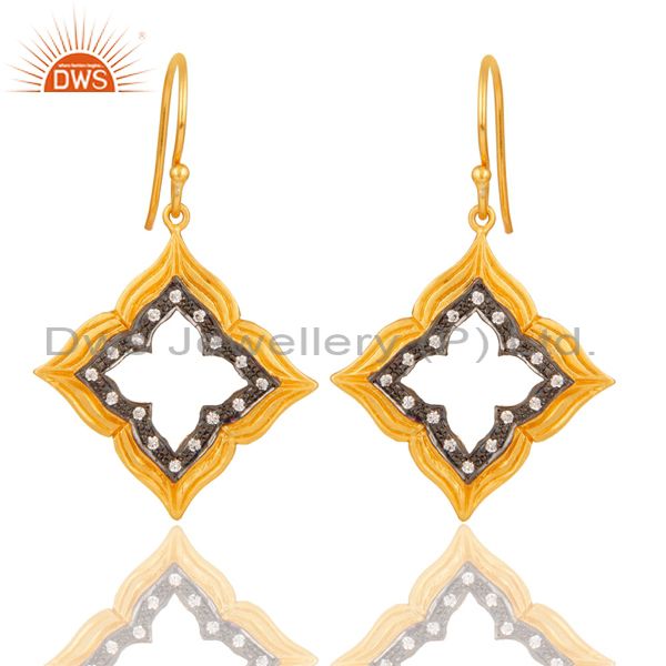 Gold Plated Handmade Brass Fashion Gemstone Earrings Manufacturers