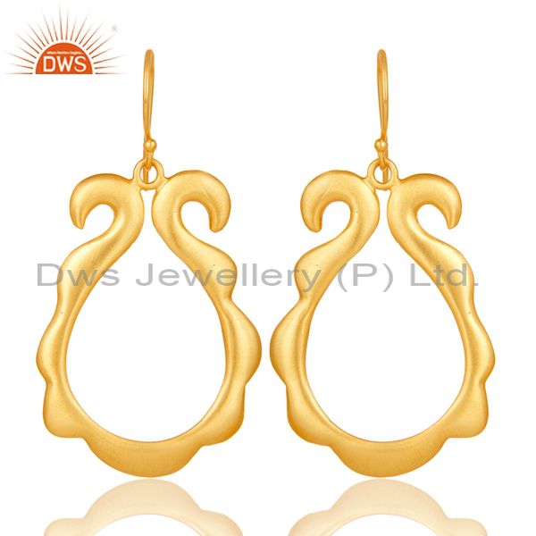Traditional Handmade Brass Earrings with 18k Gold Plated