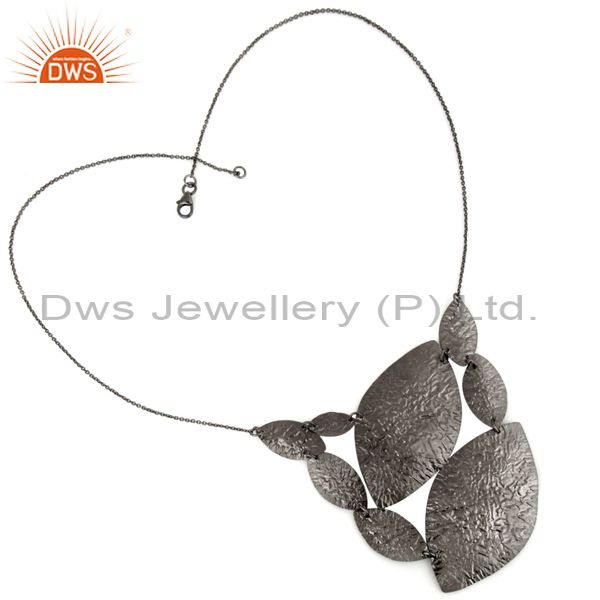 Handcrafted brass black rhodium plated necklace jewelry wholesale