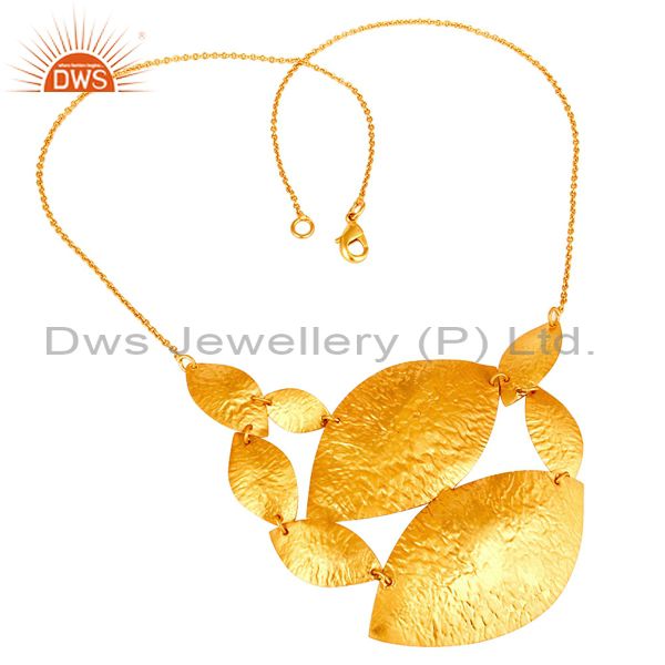 Handcrafted brass gold plated ethnic women necklace jewelry wholesale