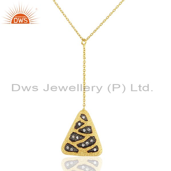 Handcrafted brass gold plated fashion white zircon pendant supplier