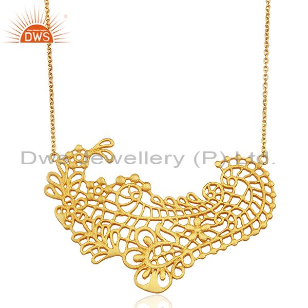 Paisley shaped lace designer pendent wholesale jewelry