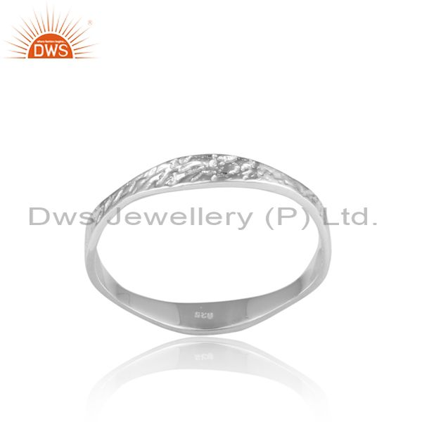 Hand Hammered Fine 925 Sterling Silver Designer Band Ring
