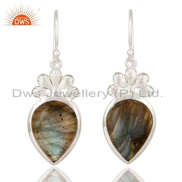 925 Sterling Silver Labradorite Gemstone Earrings
