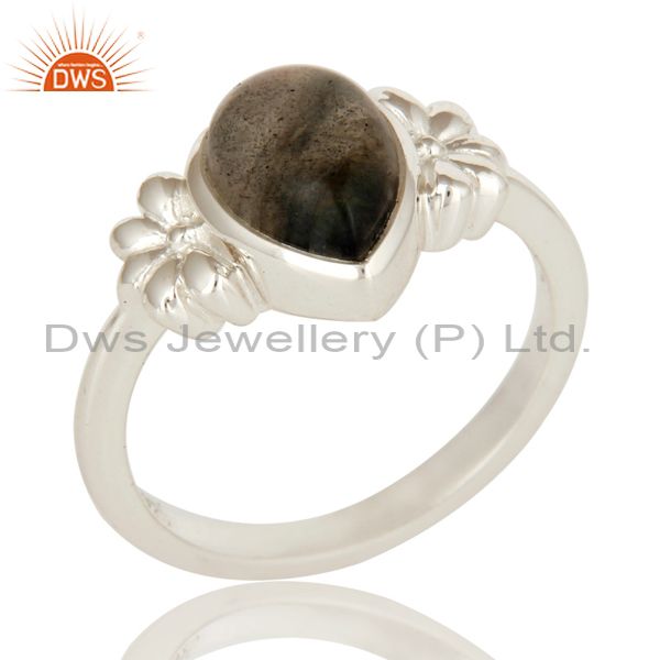 925 Sterling Silver Labradorite Semi Precious Gemstone Women Ring