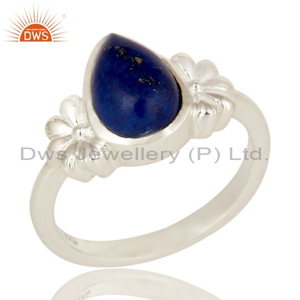 Solid 925 Sterling Silver Natural Lapis lazuli Gemstone Designer Ring
