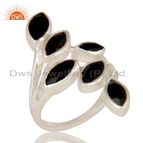 925 Sterling Silver Black Onyx Gemstone Designer Statement Ring
