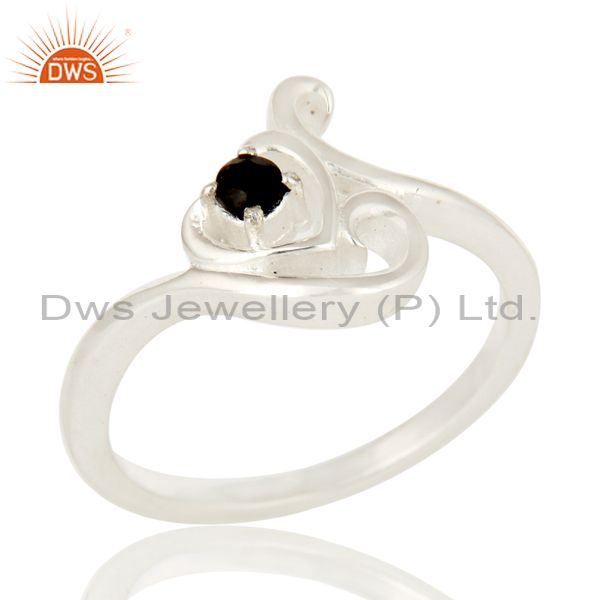 925 Sterling Silver Black Onyx Gemstone Stacking Ring