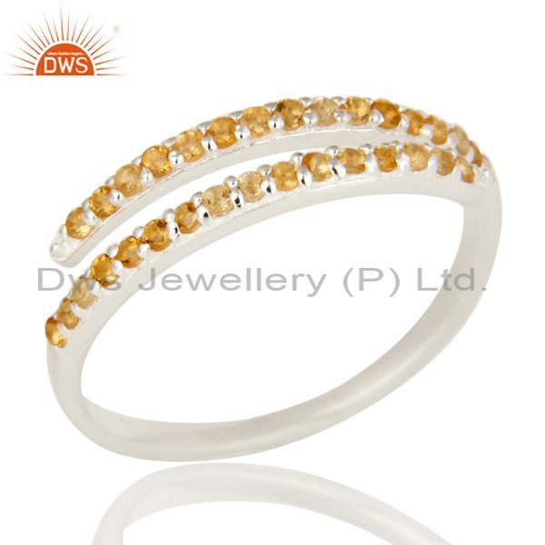 925 Sterling Silver Natural Citrine Gemstone Ladies Engagement Ring