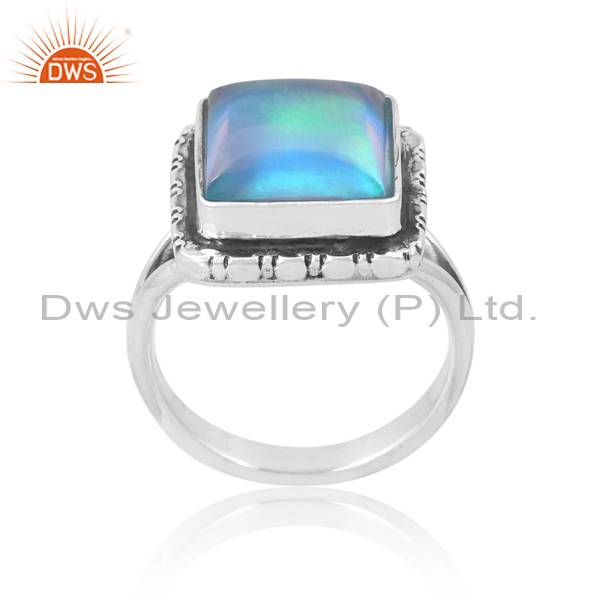 Artisan Opal Ring: Captivating Aurora Sky Design