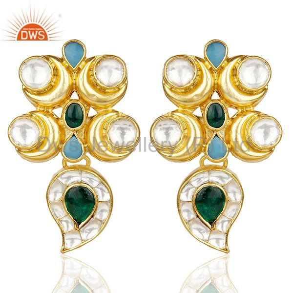 Beautiful Traditional Indian Bridal Gold Plated silver Pearl Studded Earring