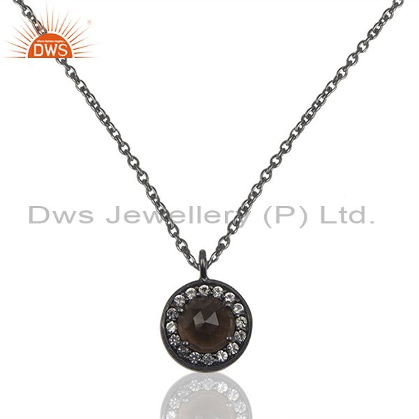 Black rhodium plated 925 silver pendant jewelry manufacturers
