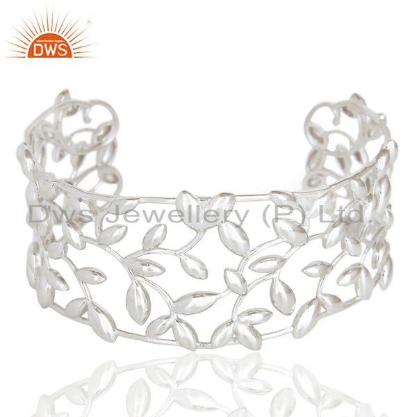 Leaf design designer fine sterling 92.5 silver cuff bangle manufacturer