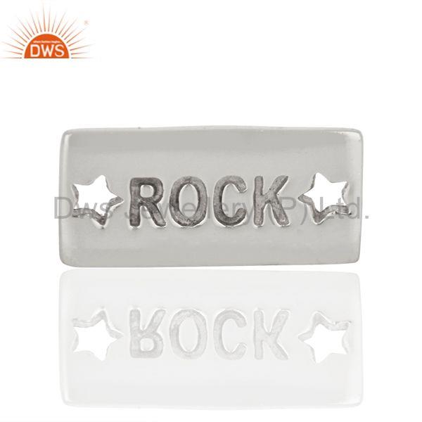Stars engraved rock hand stamped 925 sterling silver jewellery finding