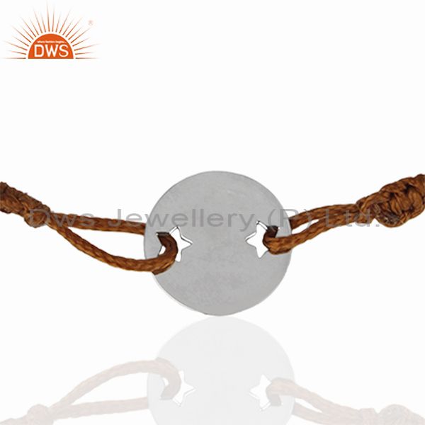 Handmade circle design 925 silver adjustable bracelet wholesale