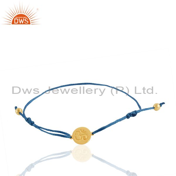 Om ohm engraved 925 silver gold plated religious bracelet manufacturer