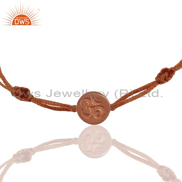 Rose gold plated 925 silver om ohm charm religious bracelet jewelry