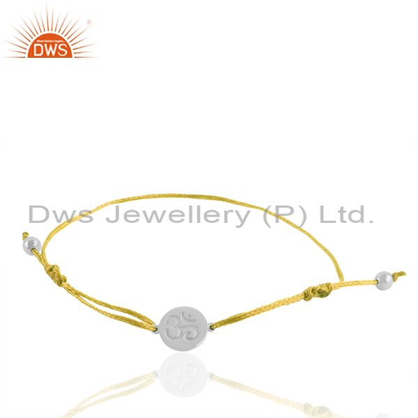 Adjustable yellow thread white 925 sterling silver bracelet wholesale