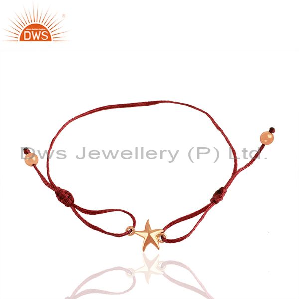 925 silver lucky star charm rose gold plated bracelet manufacturers
