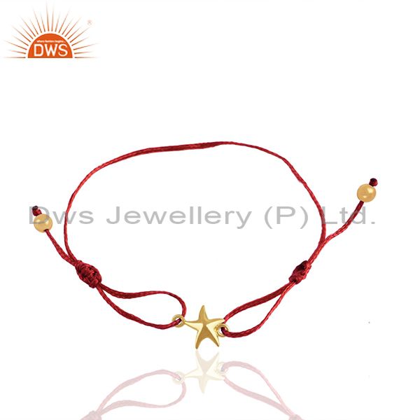Handmade star charm gold plated silver thread bracelet manufacturer