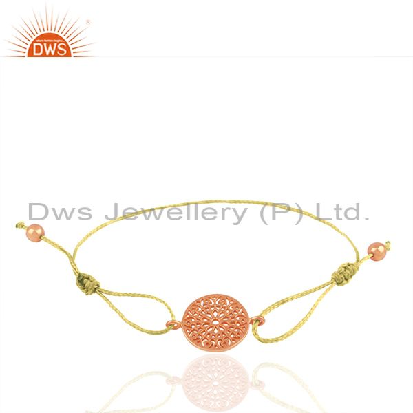 Rose gold plated plain silver charm bracelet manufacturer of jewelry
